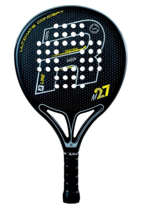 Royal Padel M27 R-Line Control 2021 är ett rundformat padelracket som erbjuder hög kontroll i slagen. Tack vare en medelhård kärna går det även att smälla på i slagen.