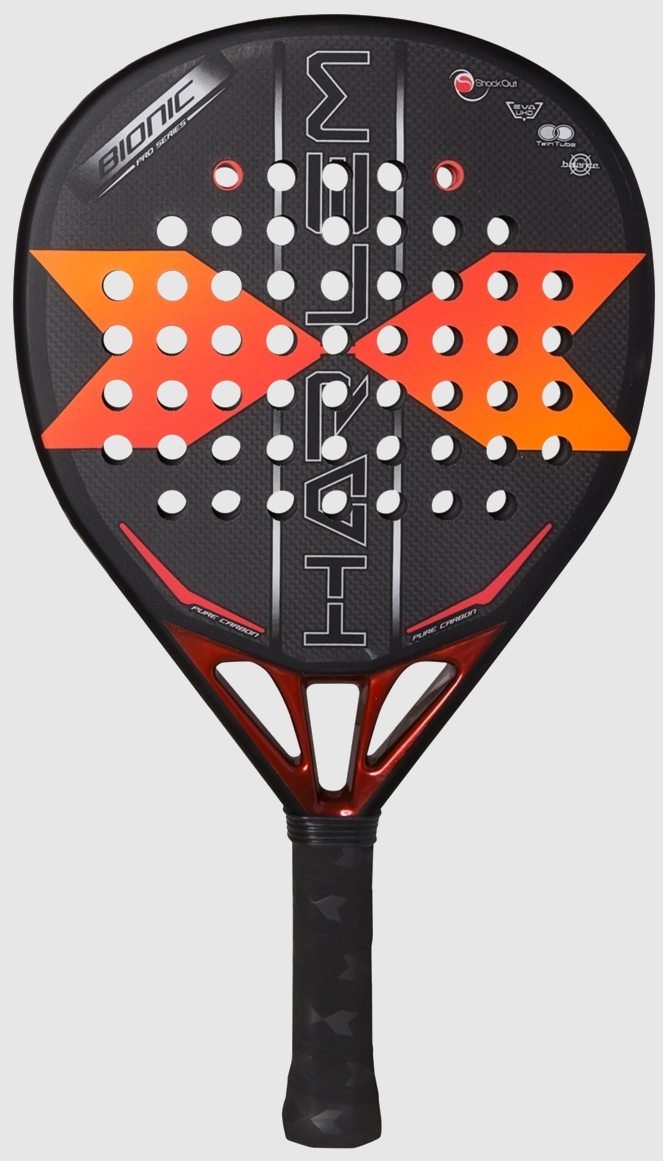 Harlem Padel Bionic 3K 2021 är ett lättspelat padelracket för motionärer. Bra med kontroll och skonsam mot armbåge.