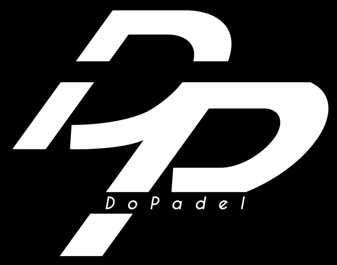 DoPadels logga. Det är ett svenskt padelmärke som tillverkar padelracket för hand i Spanien, i samma fabriker som Siux och Vibor-A. Hög kvalité och snygga racketar med sköna bollträffar.