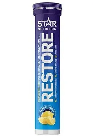 Star Nutrition Restore är en vätskeersättning som återställer kroppens salt och vätskebalans. Samtidigt som den tillgodoser dig med viktiga vitaminer och mineraler för att orka längre.