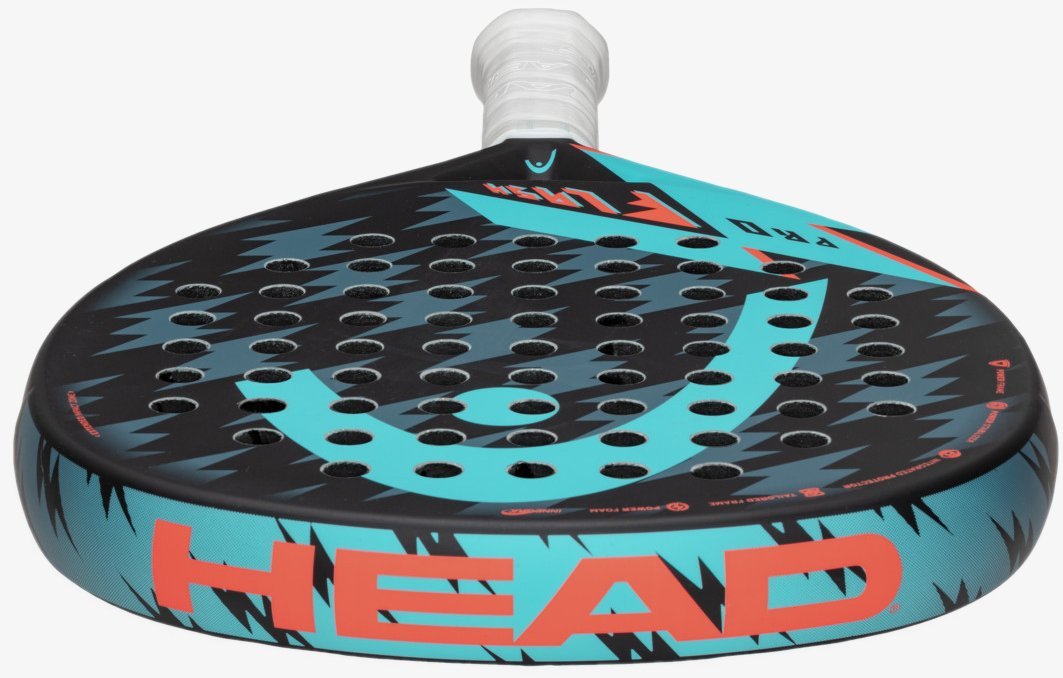 HEAD Flash Pro 2022 betyg, omdöme, recension. Bild som visar slagytan från det offensiva nybörjarracket Flash Pro.