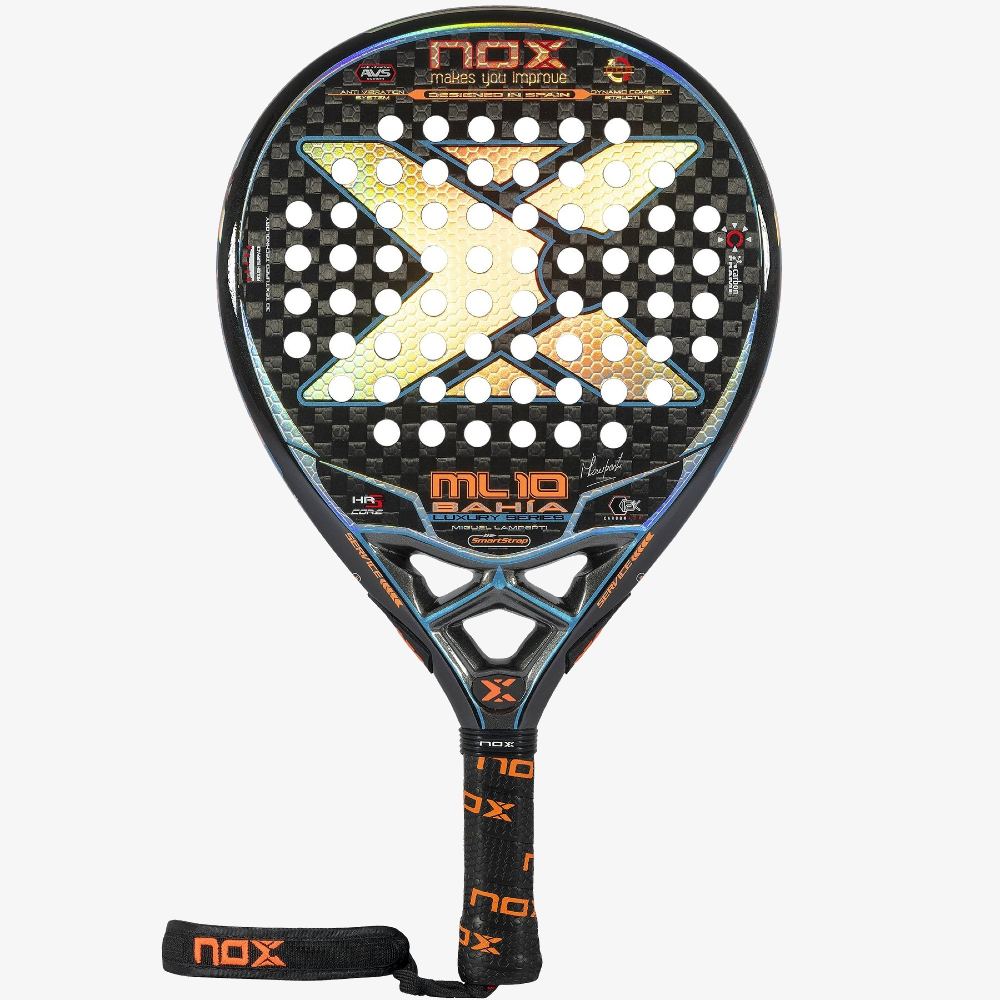 NOX ML10 Luxury Bahia 2022 recension, test och review. Vårt omdöme och betyg om Bahia är att det är ett allround racket med bra kraft och fin kontroll i alla slag. Utmärkt för både offensiven och defensiven.