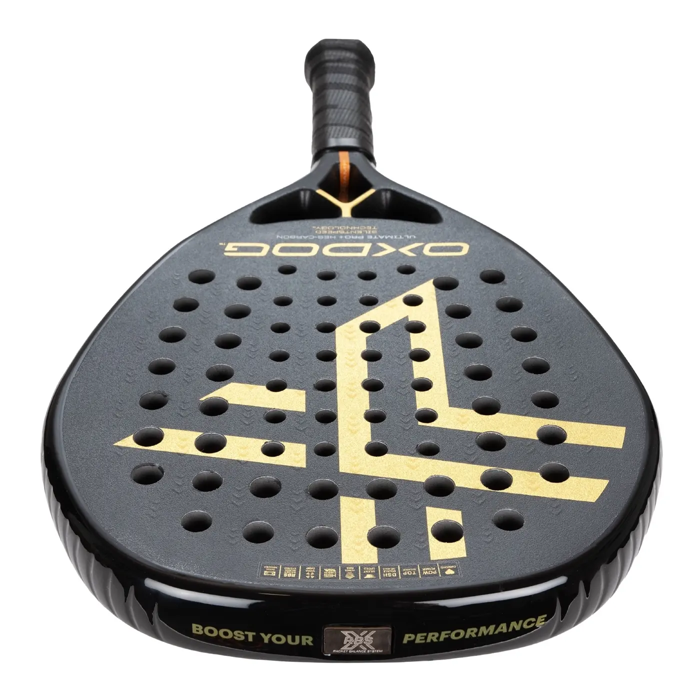 Slagytan på Oxdog Ultimate Pro+ 2023 träffyta som har både mönster och sandpapper.