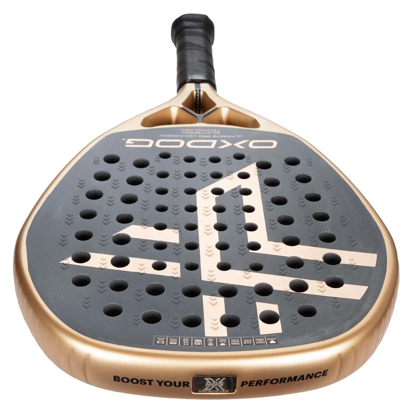 Slagytan hos racket Oxdog Ultimate Pro 2023. En modell med styv konstruktion och snygg design.