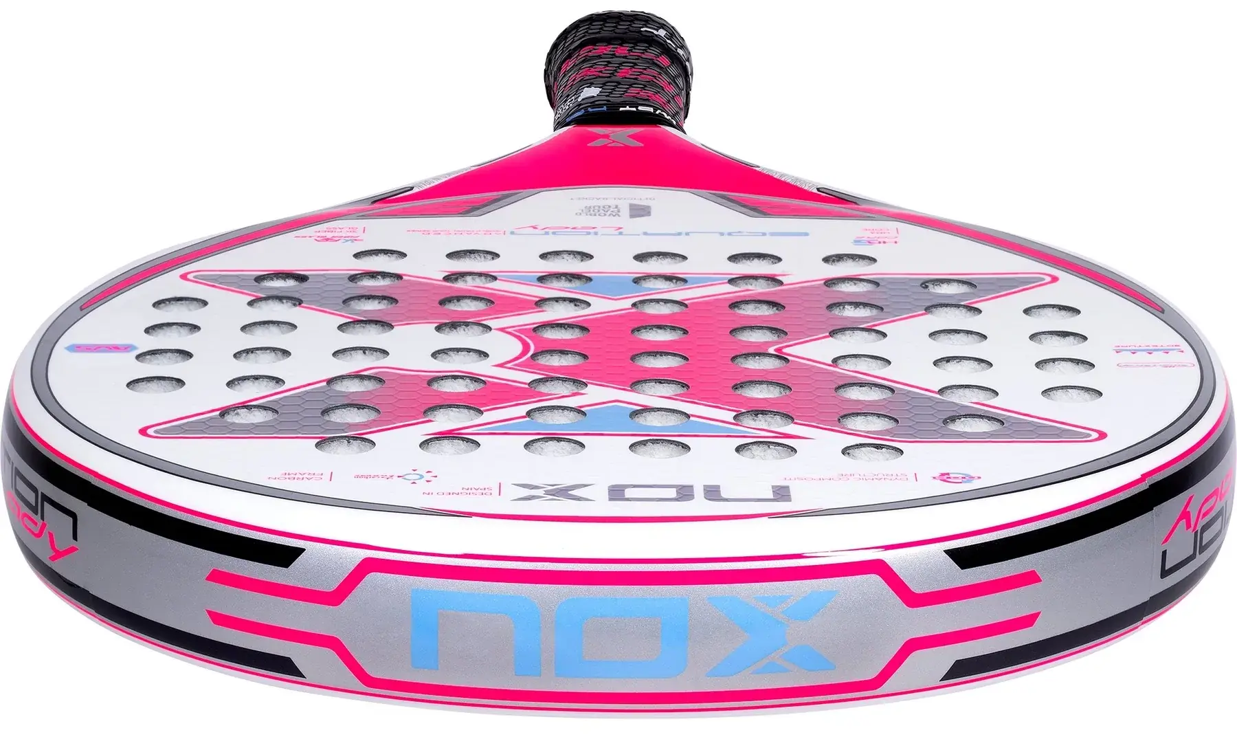 Träffytan på NOX Equation Lady WPT Edition 2023, som består av ett 3D-mönster.