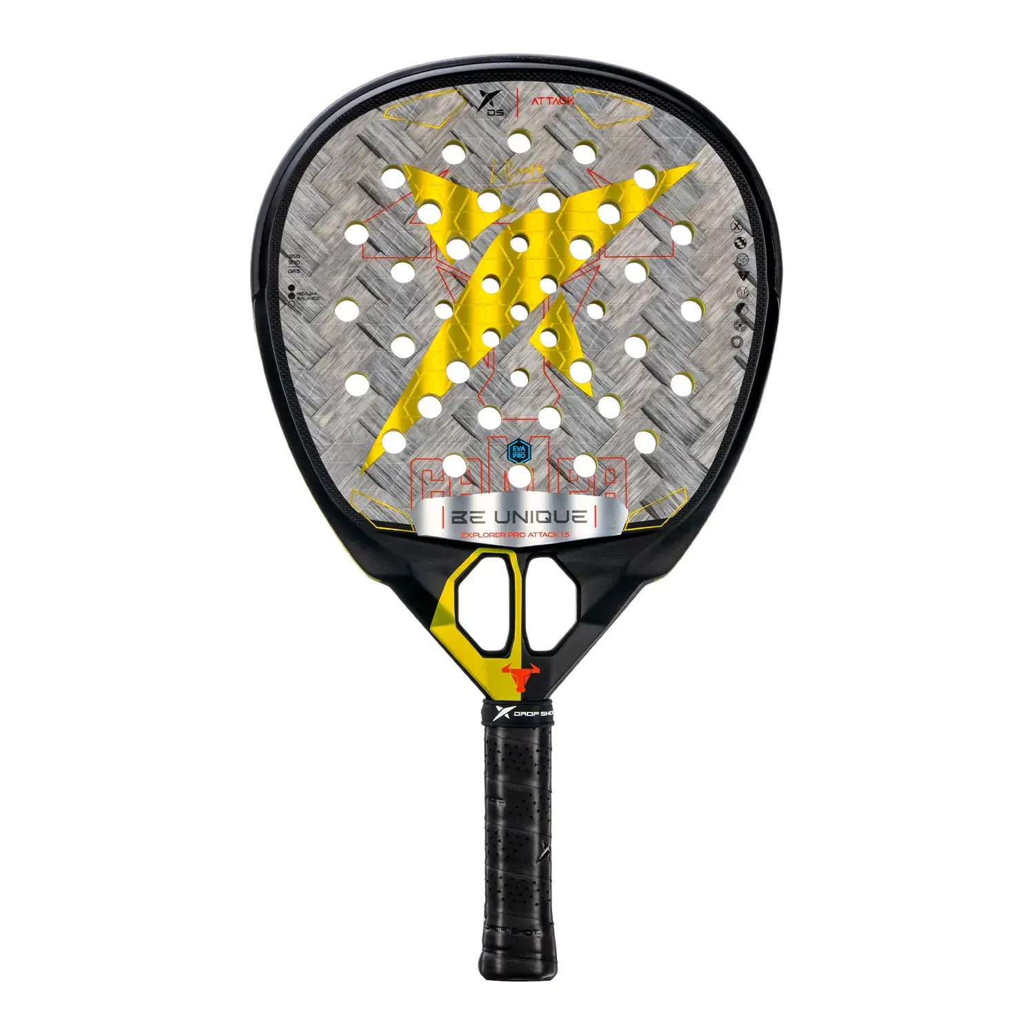 Drop Shot Explorer Attack 1.5 är racket som padelstjärnan Lucas Campagnolo spelar med.