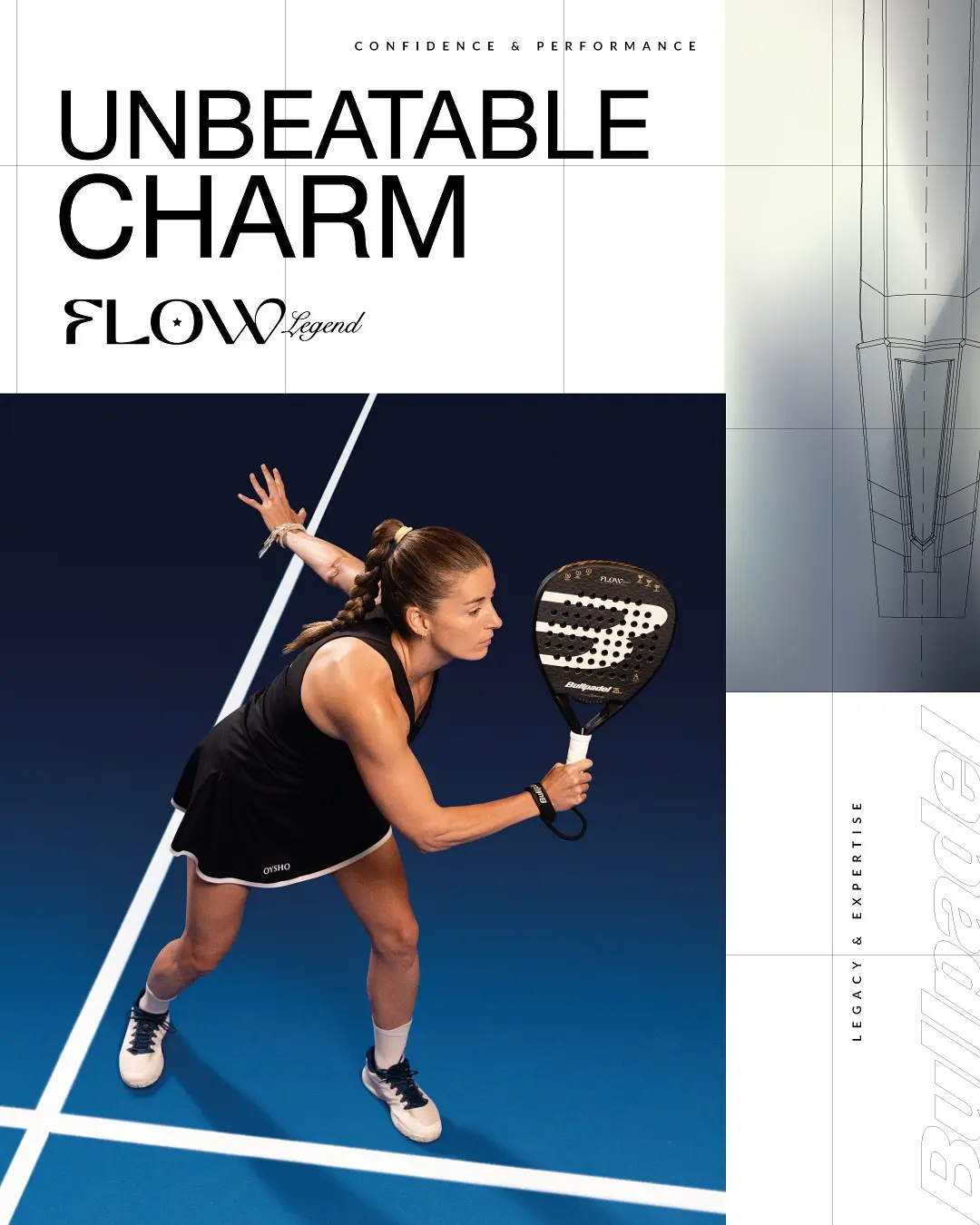 Alejandra Salazar racket 2026 som är ett Bullpadel Flow Legend. En offensiv modell med mycket fart.