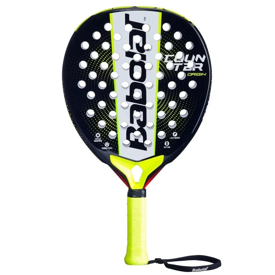 Babolat Origin Counter är ett av våra val till bästa padelracket vid tennisarmbåge. Den mjuka och förlåtande uppbyggnaden minskar belastningen på armen.