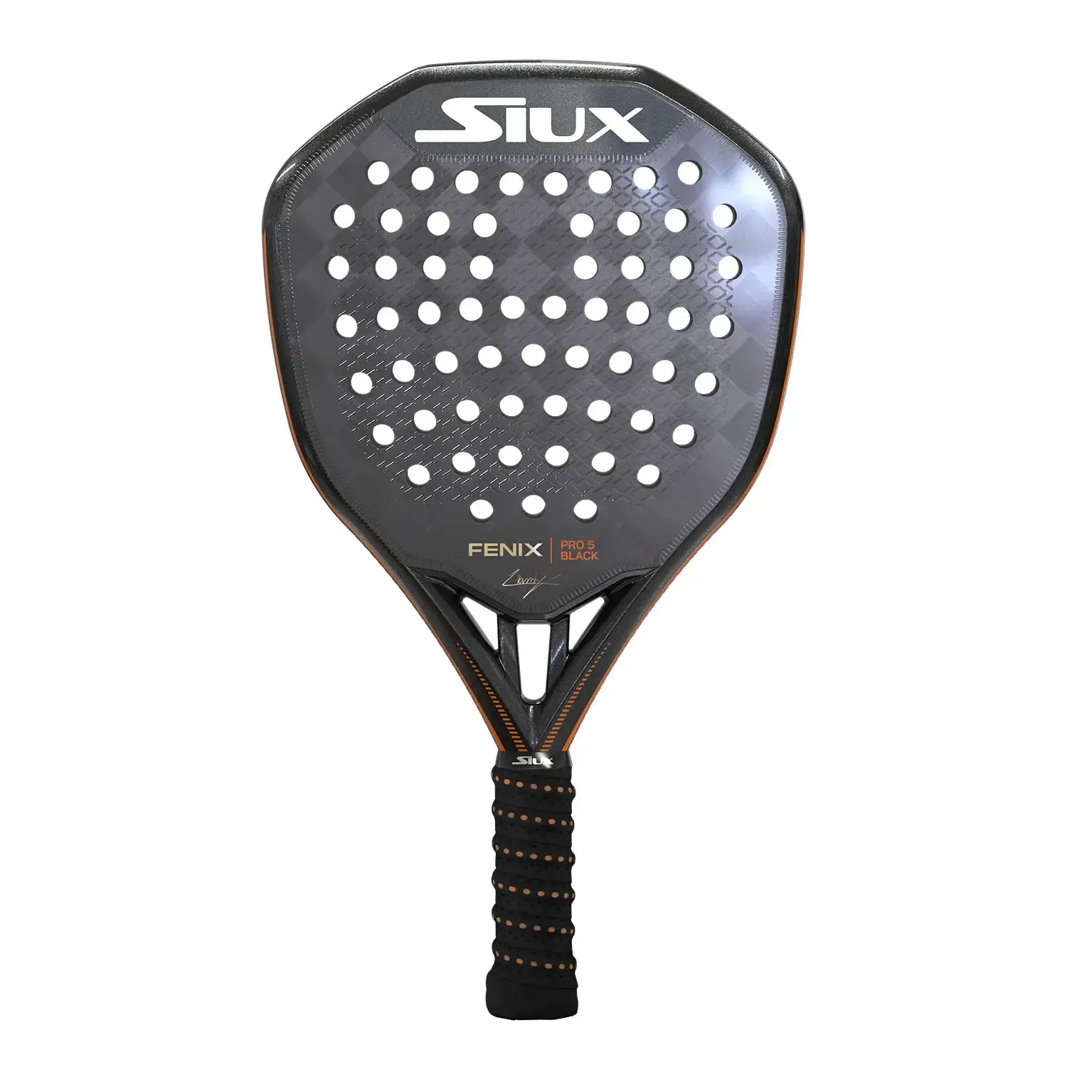 SIUX FENIX PRO 5 BLACK är det unga stjärnskottet Leo Augsburger racket 2026. Det är en påkostad och kraftfull modell att smasha rejält med.