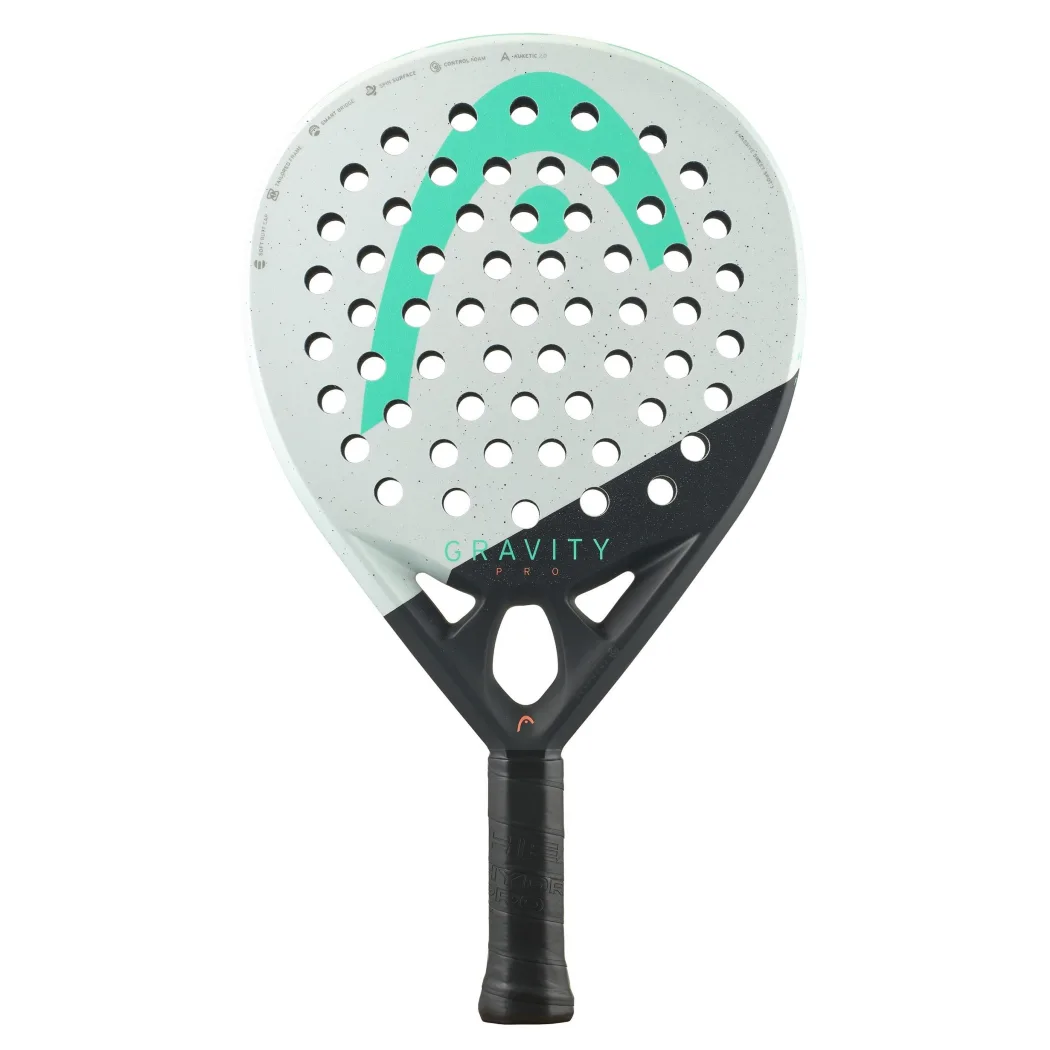 Head Gravity Pro är ett suveränt padelracket med sträv yta som hjälper till att sätta mycket spin på bollarna.