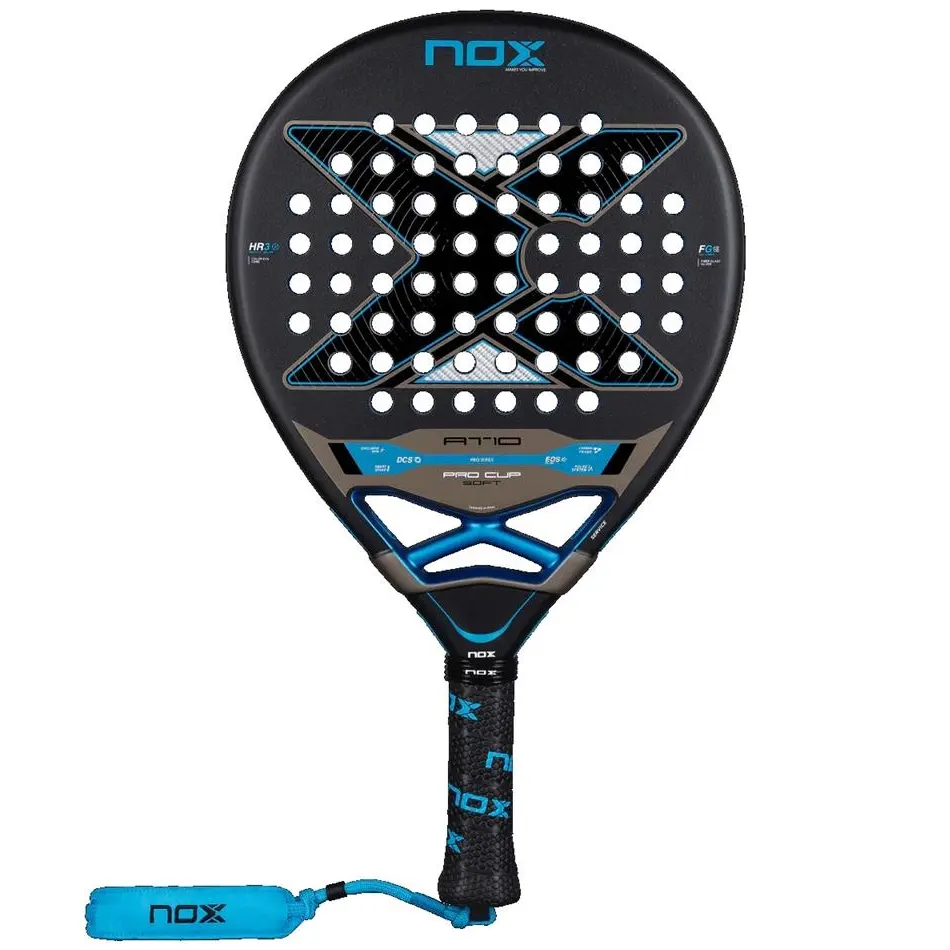 Nox AT10 Pro Cup Soft 2026 kvalar sig in på vår topplista i artikeln bästa budget padelrack. Den har en lite högre prislapp än övriga modeller, men helt klart värt det.
